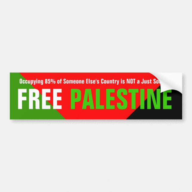 Free Palestine Bumper Sticker (Front)