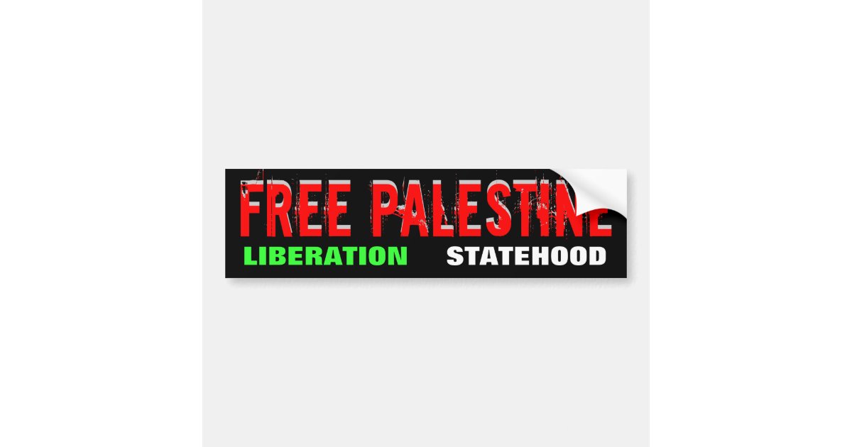 car free palestine bumper sticker