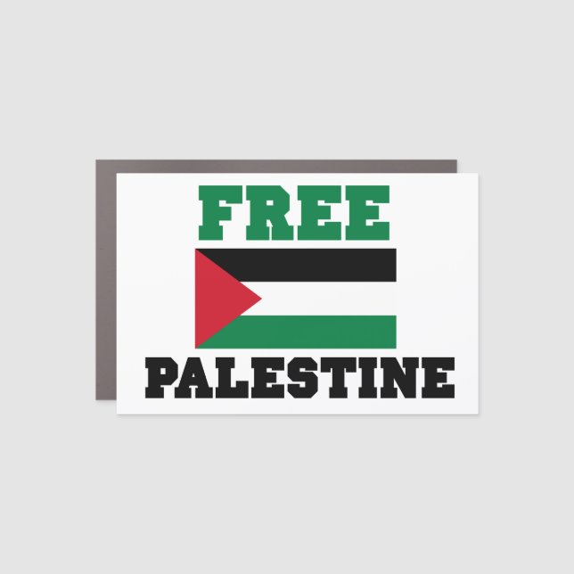 Free Palestine Button Car Magnet (Front)