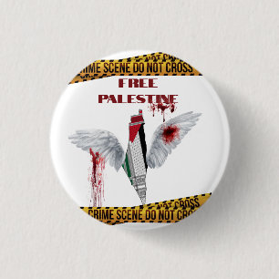 Free Palestine Button - Palestine Genocide Pin