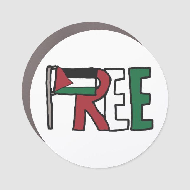 Free Palestine Car Magnet (Front)