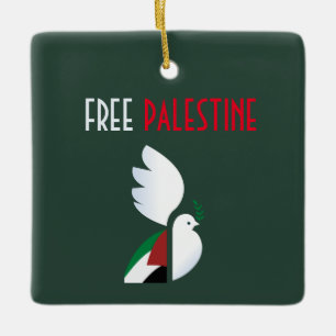 Free Palestine Ceramic Ornament