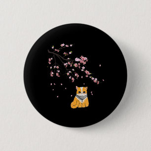 Free Palestine Cute Cat Cherry Blossom Sakura Flow Button