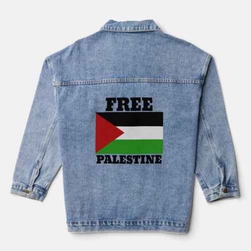 Free palestine denim jacket
