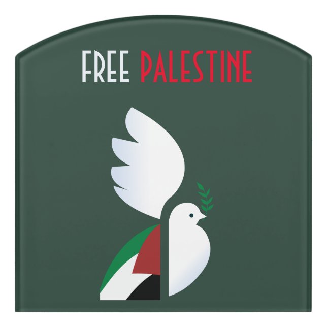 Free Palestine Door Sign – Acrylic Political  (Contour Front)