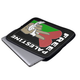 Free Palestine Dove Heart Peace Sign Laptop Sleeve
