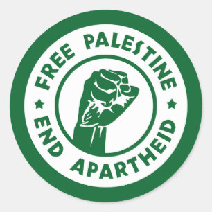 Free Palestine End Apartheid Classic Round Sticker