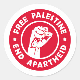 Free Palestine End Apartheid Classic Round Sticker
