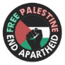 Free Palestine End Apartheid Flag Fist Black Classic Round Sticker
