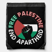 Free Palestine End Apartheid Flag Fist Black