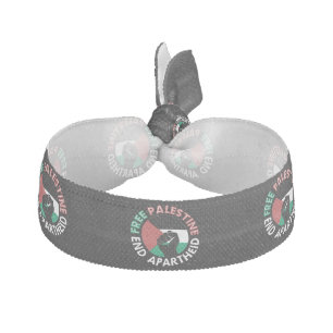 Free Palestine End Apartheid Flag Fist Black Hair Tie