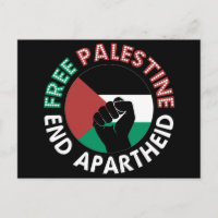 Free Palestine End Apartheid Flag Fist Black
