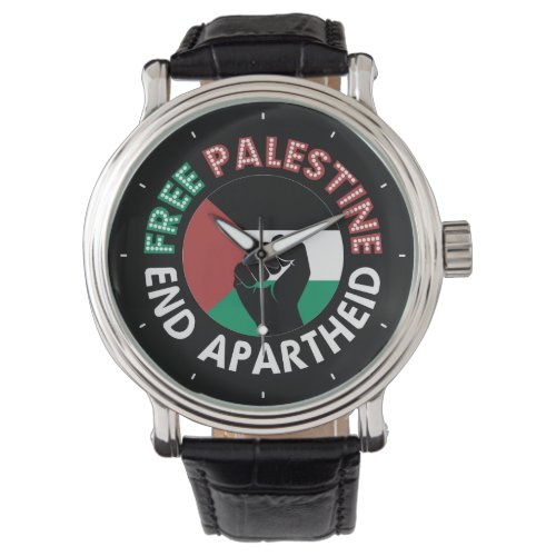 Free Palestine End Apartheid Flag Fist Black Watch