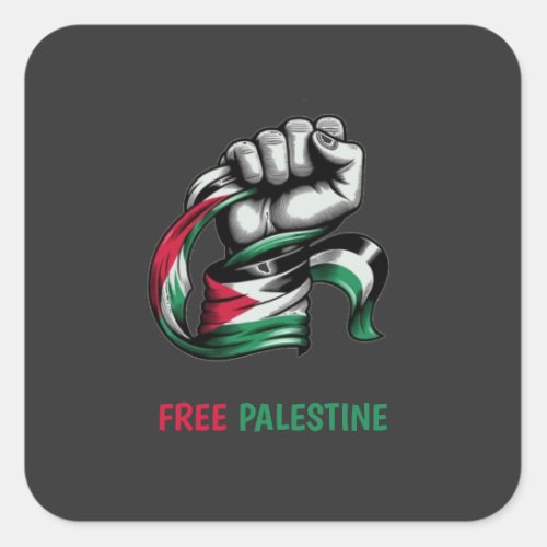Free Palestine end apartheid Gaza Square Sticker