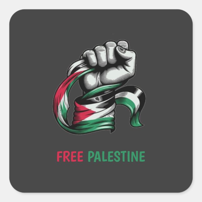 Free Palestine end apartheid Gaza Square Sticker (Front)