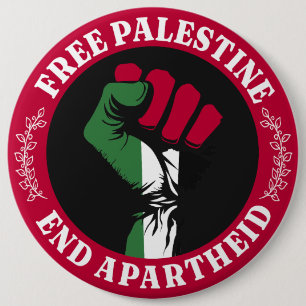 Free Palestine End Apartheid II Button