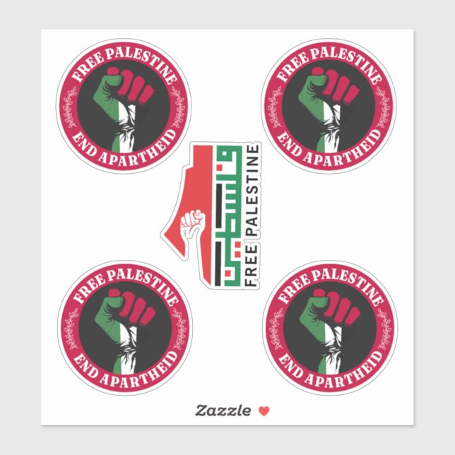 Free Palestine End Apartheid II Sticker (Sheet)