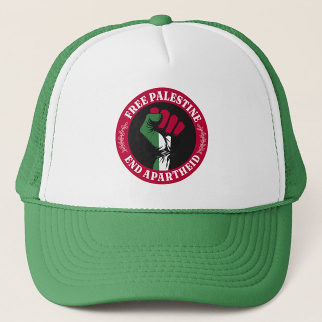 Free Palestine End Apartheid II Trucker Hat (Front)