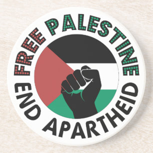 Free Palestine End Apartheid Palestine Flag Coaster