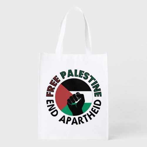 Free Palestine End Apartheid Palestine Flag Grocery Bag