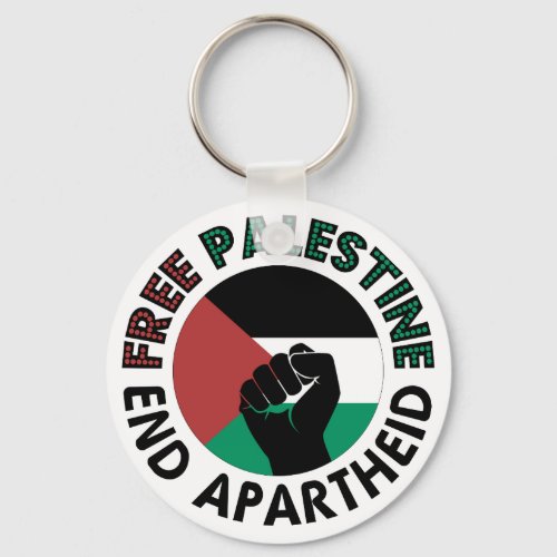 Free Palestine End Apartheid Palestine Flag Keychain