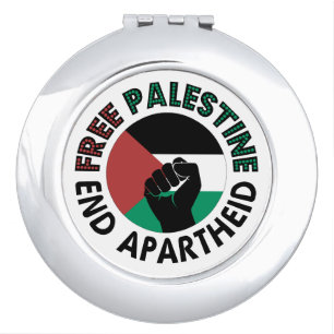 Free Palestine End Apartheid Palestine Flag Mirror For Makeup
