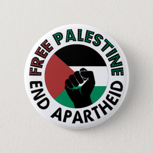 Free Palestine End Apartheid Palestine Flag Pinback Button