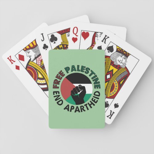 Free Palestine End Apartheid Palestine Flag Poker Cards