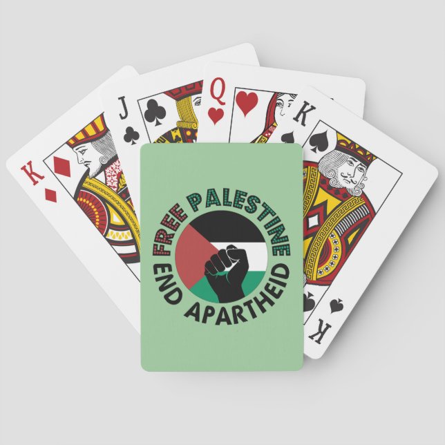 Free Palestine End Apartheid Palestine Flag Poker Cards (Back)