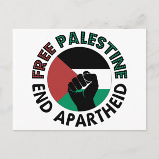 Free Palestine End Apartheid Palestine Flag Postcard