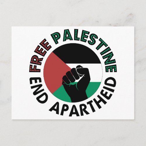 Free Palestine End Apartheid Palestine Flag Postcard