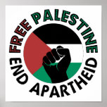 Free Palestine End Apartheid Palestine Flag Poster | Zazzle