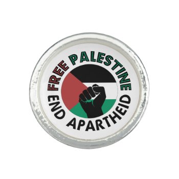Free Palestine End Apartheid Palestine Flag Ring by truthinducedparanoia at Zazzle