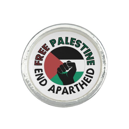 Free Palestine End Apartheid Palestine Flag Ring
