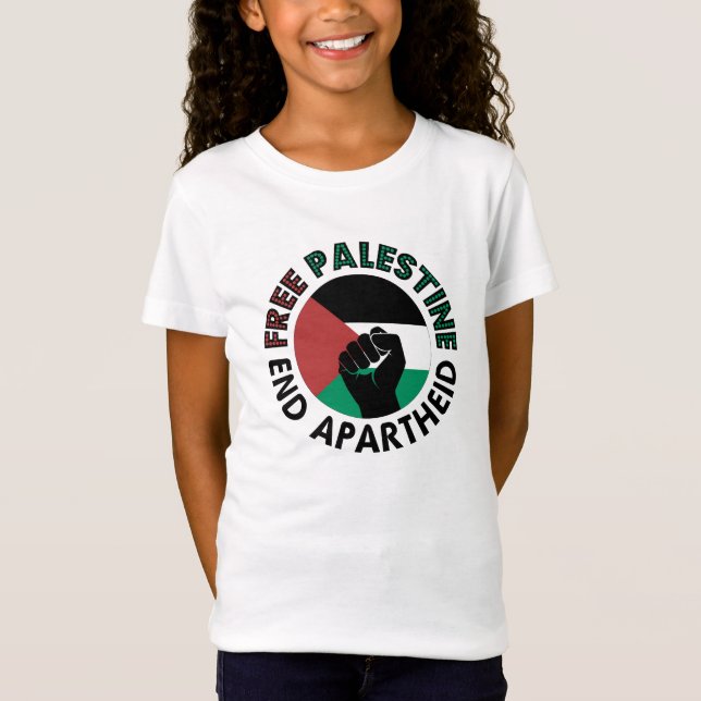 Free Palestine End Apartheid Palestine Flag T-Shirt (Front)