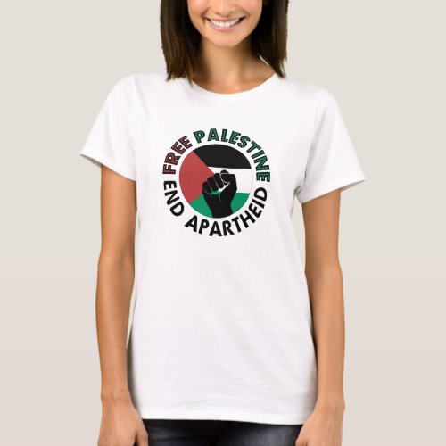 Free Palestine End Apartheid Palestine Flag T_Shirt