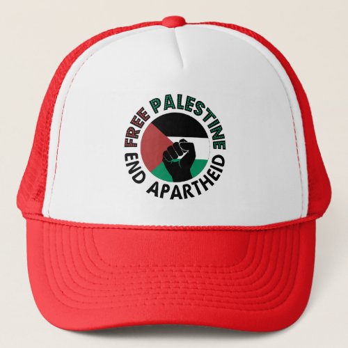 Free Palestine End Apartheid Palestine Flag Trucker Hat