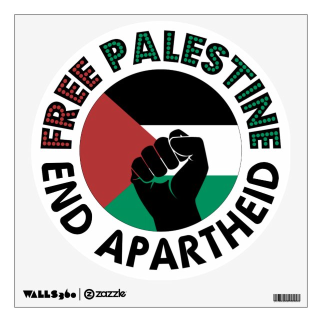 Free Palestine End Apartheid Palestine Flag Wall Decal (Front)