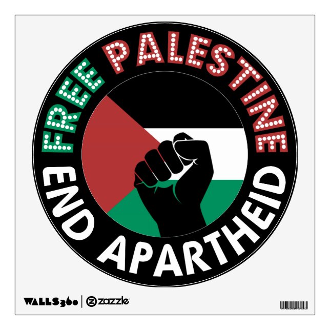 Free Palestine End Apartheid Palestine Flag Wall Sticker (Front)