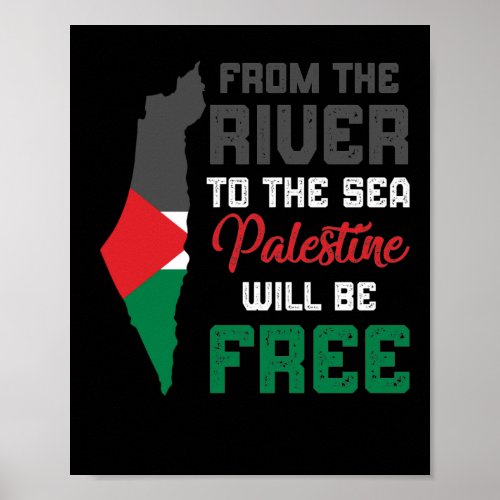 Free Palestine End Israeli Occupation Flag Poster