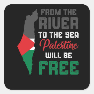Free Palestine End Israeli Occupation Flag Square Sticker