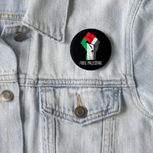 Free Palestine Fist Gaza Resistance Button