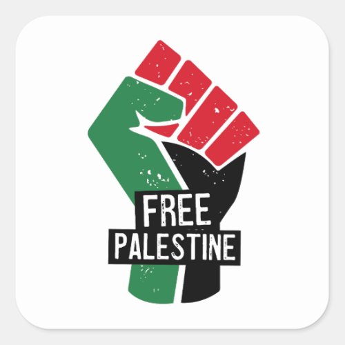 Free Palestine fist Square Sticker
