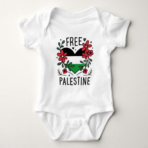 Free palestine flag baby bodysuit
