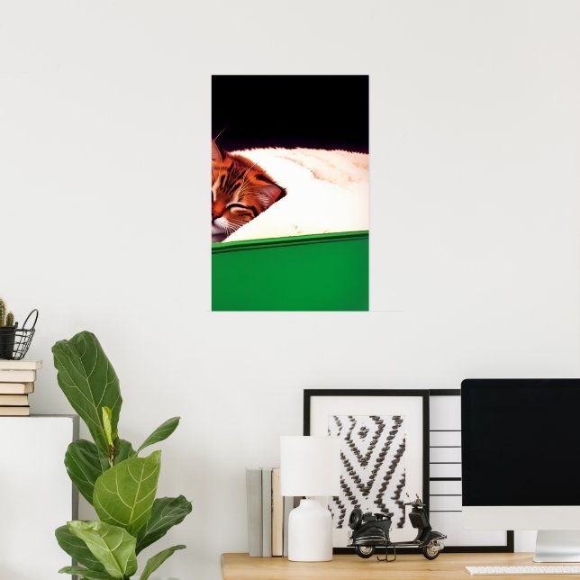 FREE PALESTINE Flag Cat Poster (Home Office)