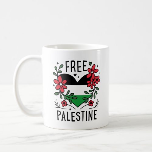 Free palestine flag coffee mug