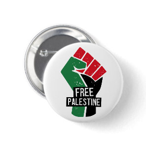 Free Palestine flag fist Button