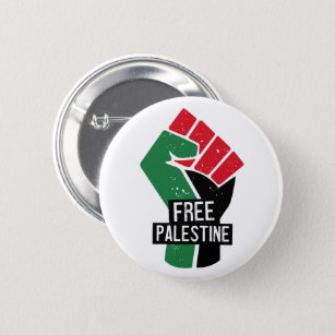 Free Palestine flag fist Button