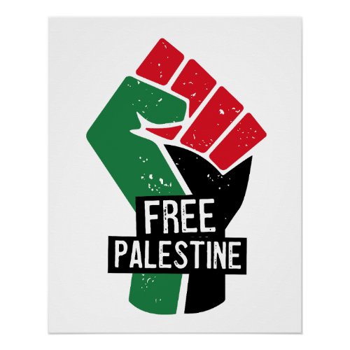 Free Palestine flag fist Poster