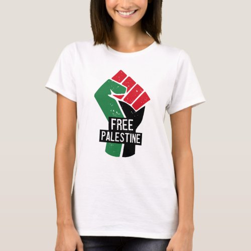 Free Palestine flag fist T_Shirt